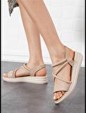 Kadın Sade Şık Tasarım Sandalet-Bej