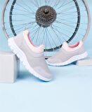 Bağcıksız Çocuk Triko Spor Ayakkabı-Lacivert Kırmızı