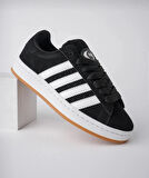 Unisex Klasik Bağcıklı Ortopedik Spor Sneaker Ayakkabı-Siyah-Beyaz