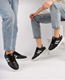 Bağcıklı Unisex Ortopedik Snaker Spor Ayakkabı Kadın-Siyah-Beyaz