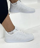 Unisex Cilt Günlük Rahat Sneaker-Beyaz