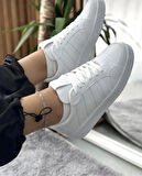 Unisex Cilt Günlük Rahat Sneaker-Beyaz