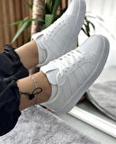 Unisex Cilt Günlük Rahat Sneaker-Beyaz