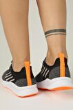 Bağcıklı Triko Erkek Spor Ayakkabı-Füme-Orange