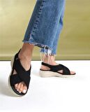 Çapraz Kadın Sandalet-Siyah