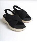 Çapraz Kadın Sandalet-Siyah