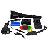 Police PS-93 T6 Led Tüfek Aparatlı Şarj Edilebilir El Feneri 2x18650
