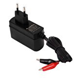 Power-Xtra 6W DC 6V  500mA Priz Tipi Akü Şarj Adaptör (Krokodilli)