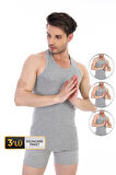 Erkek Ribana Spor Gri Atlet 915 3'lü Ekonomik Paket
