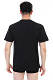 Erkek Derin V Yaka Siyah T-shirt 936