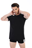 Erkek Süprem Bisiklet Yaka Siyah T-shirt 947