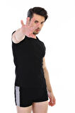 Erkek Elastanlı Siyah T-shirt 954