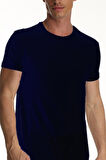 Erkek Elastanlı Lacivert T-shirt 954