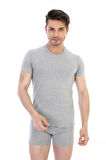 Erkek Elastanlı Gri Melanj T-shirt 954