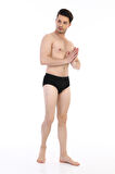 Erkek Elastanlı Siyah Slip 887