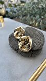 Vıp Gold Mango Model Metal Plaka Sarmal Küpe (35mm)
