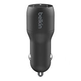 Belkin BoostCharge 24W Çift Port USB-A Hızlı Araç Şarj Cihazı - Siyah