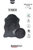 Post Touch Th001d Antrasit Halı Post Peluş Kürk Halı Yuvarlak Daire