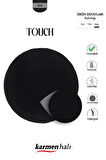 Post Touch Th001d Siyah Halı Post Peluş Kürk Halı Yuvarlak Daire