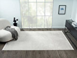 Elegance Eg014a Beyaz Halı Sedef Geometrik Detaylı Modern Viskon Doğal Iplik Bambu Halı Tozu Az