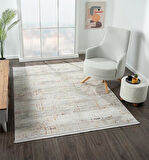 Lotus 8574  Gri Halı Renkli Detaylı Modern İnce Akrilik Tozuaz Salon Halısı Yatak Odası Koridor