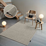 Mumbai MU002G Gri Doğal Kilim Görünümlü Pamuk Tuşeli Kaymaz Pamuk Taban Dekoratif Halı Tozu Yok