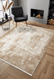 Cosmos CS003B Bej Halı Modern Detaylı Pamuk Taban Viskon Tozuaz Salon Yatak Odası Koridor Halısı