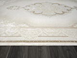 Elegance Eg001a Beyaz Halı Gold Sedef Detaylı Göbekli Modern Viskon Doğal Iplik Bambu Halı Tozu Az
