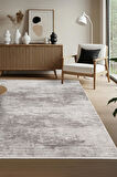 Leon LN001Z Gri Halı Modern Desen Pamuk Taban Akrilik Tozuaz Salon Yatak Odası Koridor Halısı