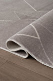 Leon LN002Z Gri Halı Modern Desen Pamuk Taban Akrilik Tozuaz Salon Yatak Odası Koridor Halısı
