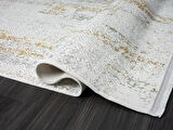 Zenith Zn011a Gri Halı Gold Detaylı Modern Yumuşak Kadife Ince Antialerjik Salon Koridor Halısı