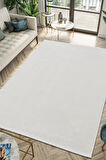 Merit MR009A Krem Halı Geometrik Detaylı İnce Yumuşak Akrilik Modern Salon Oturma Odası Halısı