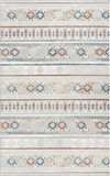 Lotus 8565 Gri Halı Renkli Kilim Desenli Modern Ince Akrilik Tozuaz Salon Halısı Yatak Odası Koridor