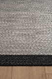 Zeen ZE001G Sisal Gri Siyah Kolay Temizlenebilir Makinede Yıkanabilir Mutfak Halısı Pamuk Taban