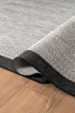 Zeen ZE001G Sisal Gri Siyah Kolay Temizlenebilir Makinede Yıkanabilir Mutfak Halısı Pamuk Taban