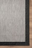 Zeen ZE001G Sisal Gri Siyah Kolay Temizlenebilir Makinede Yıkanabilir Mutfak Halısı Pamuk Taban