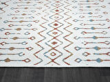 Lenda Ld002a Gri Kilim Renkli Detaylı Ince Antialerjik Kaymaz Taban Makinada Yıkanabilir Salon Halı