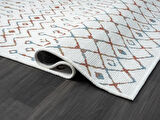 Lenda Ld002a Gri Kilim Renkli Detaylı Ince Antialerjik Kaymaz Taban Makinada Yıkanabilir Salon Halı