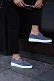 Serhat Özköroğlu - Gri Süet Bağcıklı  Sneakers Erkek  Ayakkabı Gri