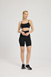 Toparlayıcı Lazer Kesim Yüksek Bel Boxer Şort Korse Siyah 