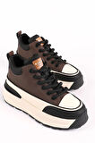 Kadın Kalın Taban Bağcıklı Sneaker Kahve