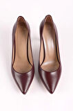 Kadın Hakiki Deri Stiletto Bordo