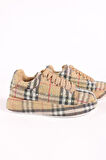 Kadın Bağcıklı Taş Detaylı Sneaker Camel