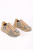 Kadın Bağcıklı Taş Detaylı Sneaker Camel