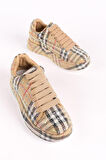 Kadın Bağcıklı Taş Detaylı Sneaker Camel