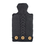 Koyu Gri Örgü Büyük Termofor Kılıfı