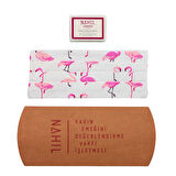 Flamingo Desenli Yıkanabilir Bez Maske ve Sabun Set