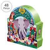 Müzede Bir Gün Puzzle - 48 Parça - Hayvanat Bahçesi