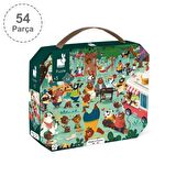 Janod 54 Parça Çantalı Puzzle - Ayıcık Ailesi