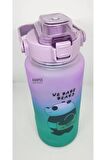 Taros 2000 ml Mor Yeşil Stickerlı Matara